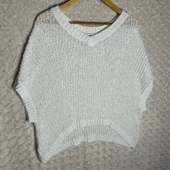Tommy Bahama Marlina Tape Yarn V-Neck Open Knit Mesh‎ Pull Over Sweater Size S - Picture 2 of 8